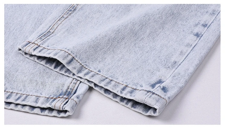 Denim Trousers High Waist Straight Leg Denim Women Pant Casual Tall Ladies Blue Hot Sale