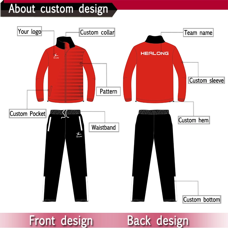 Healong Sports Custom Wholesale Plain Mens Cheap Training Tracksuit