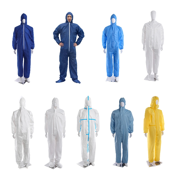 Customized Disposable Blue Tape Microporous Protective Suit