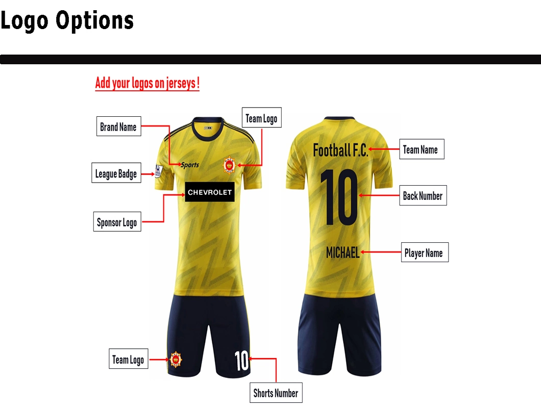 Custom New Men Soccer Uniforms Team Shirts Soccer Wear Football Jerseys Set Quality Football Shirt